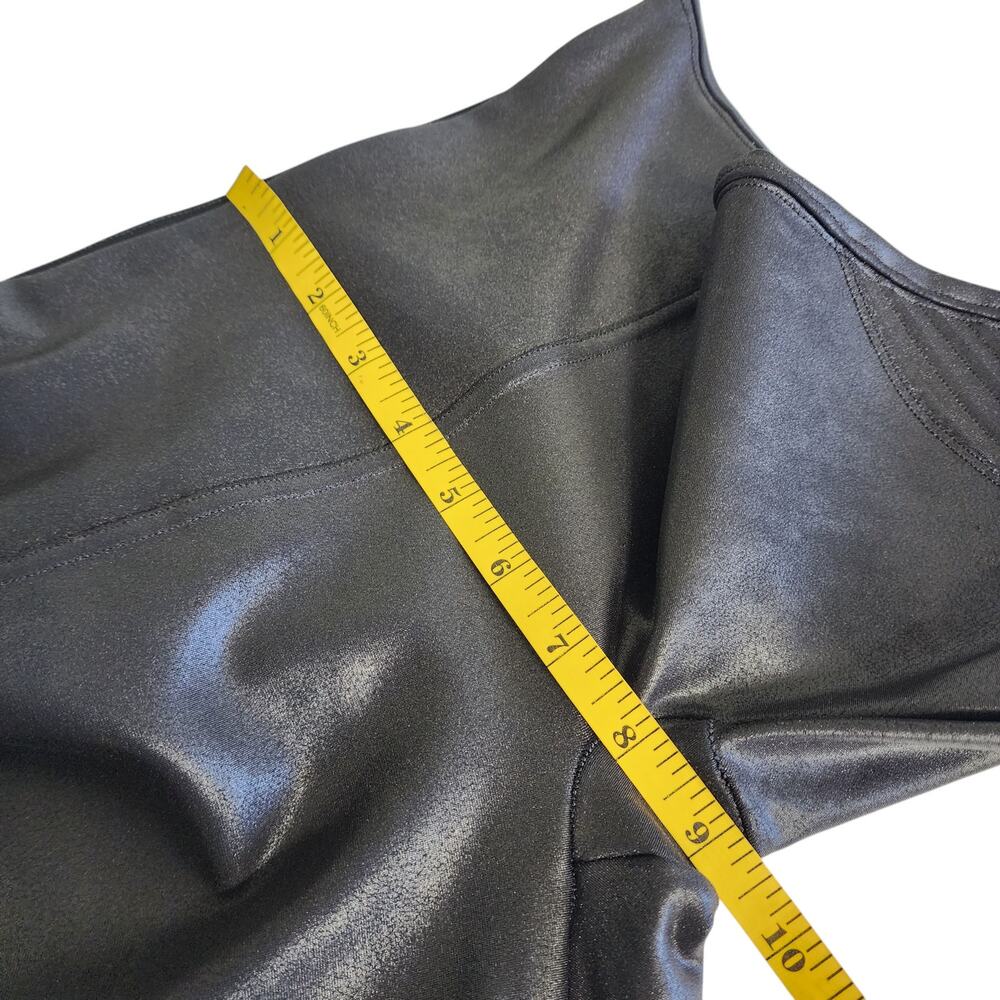 SPANX Womens Faux Leather Motto Leggings Size Small Black Compression Edgy Biker - Picture 11 of 14